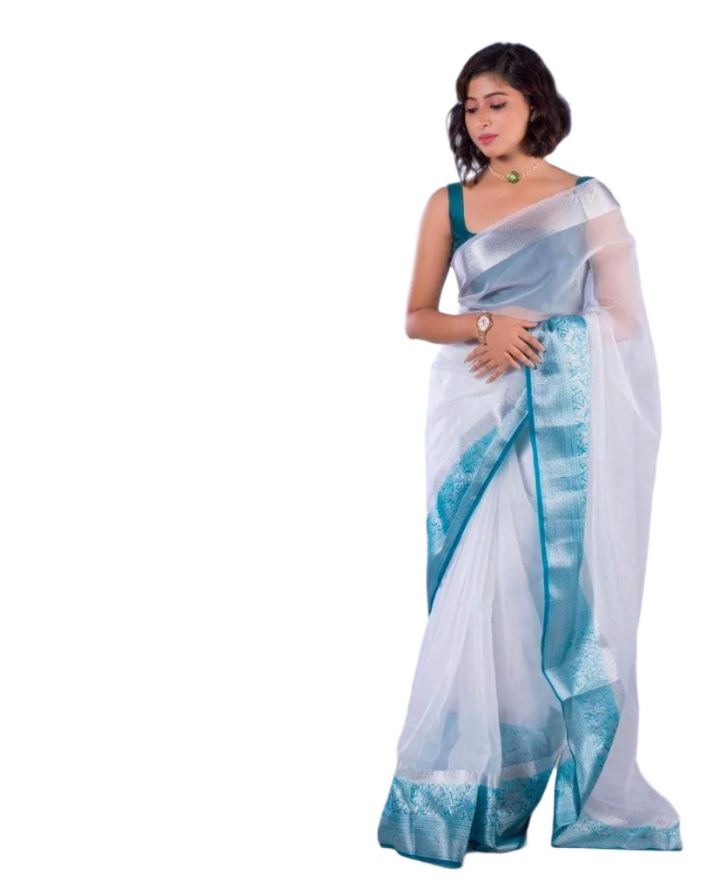 Exclusive Solid Naylon Organza Saree