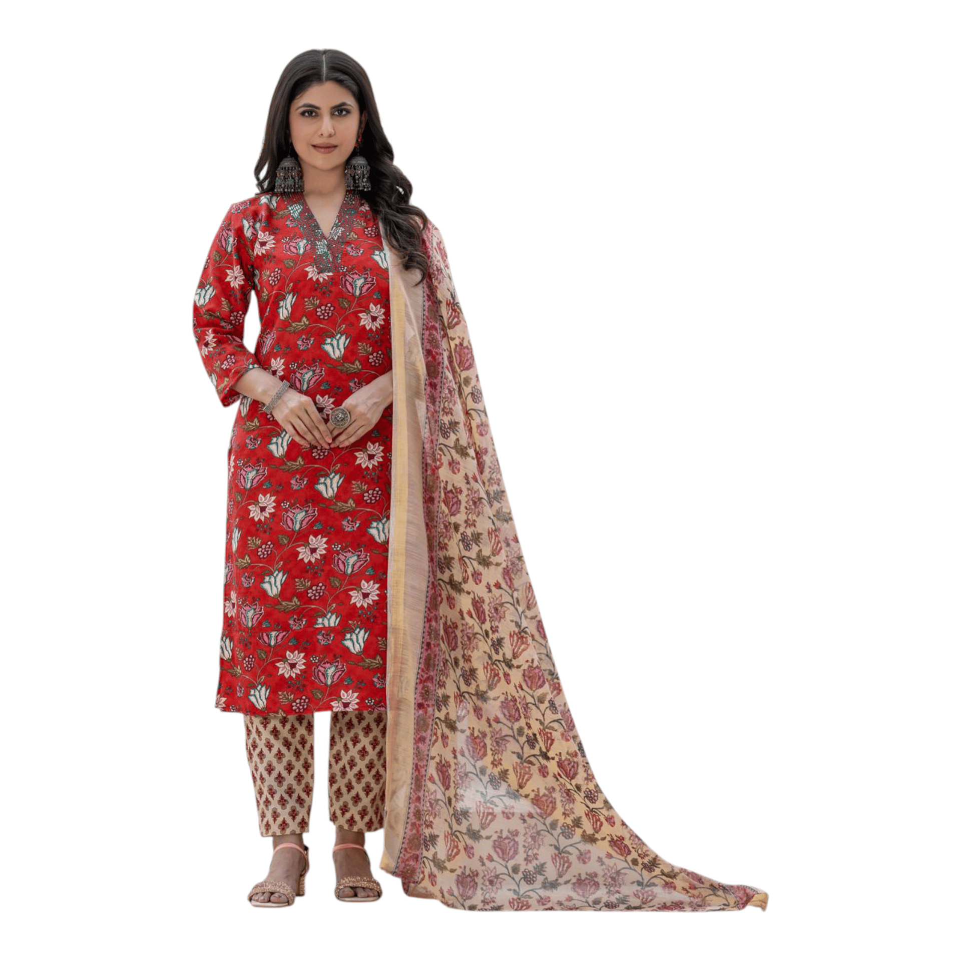 Fully Stiched Rayon Kurti Pant Dupatta - Image 3