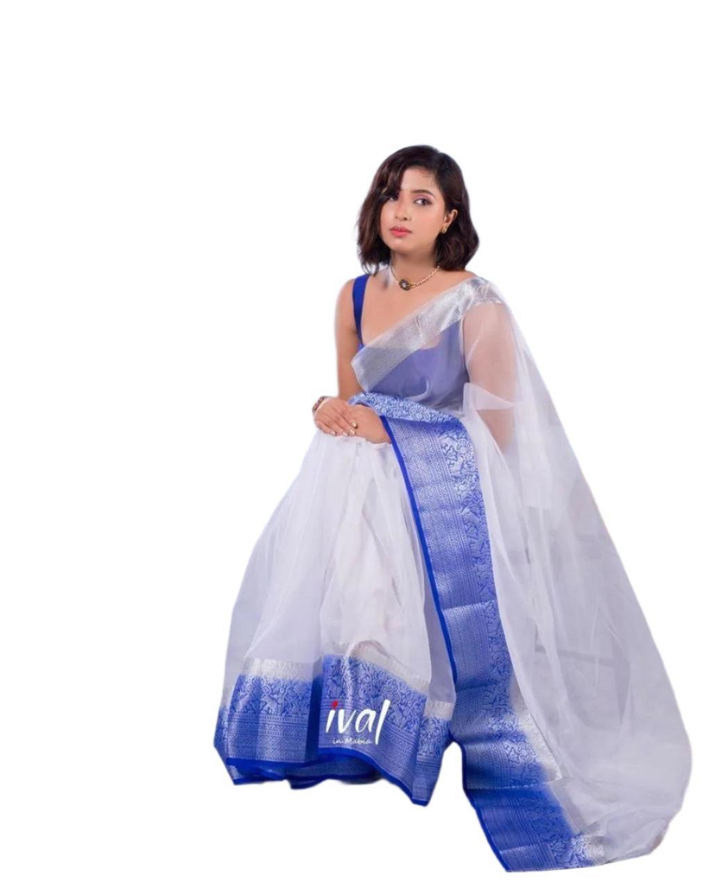 Exclusive Solid Naylon Organza Saree - Image 3