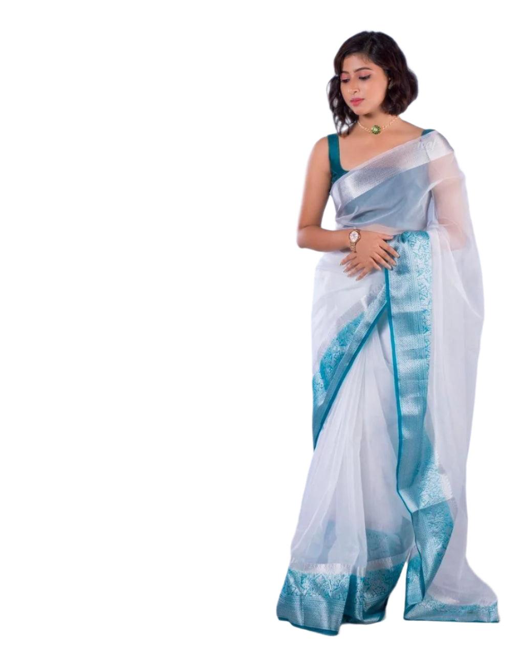 Exclusive Solid Naylon Organza Saree