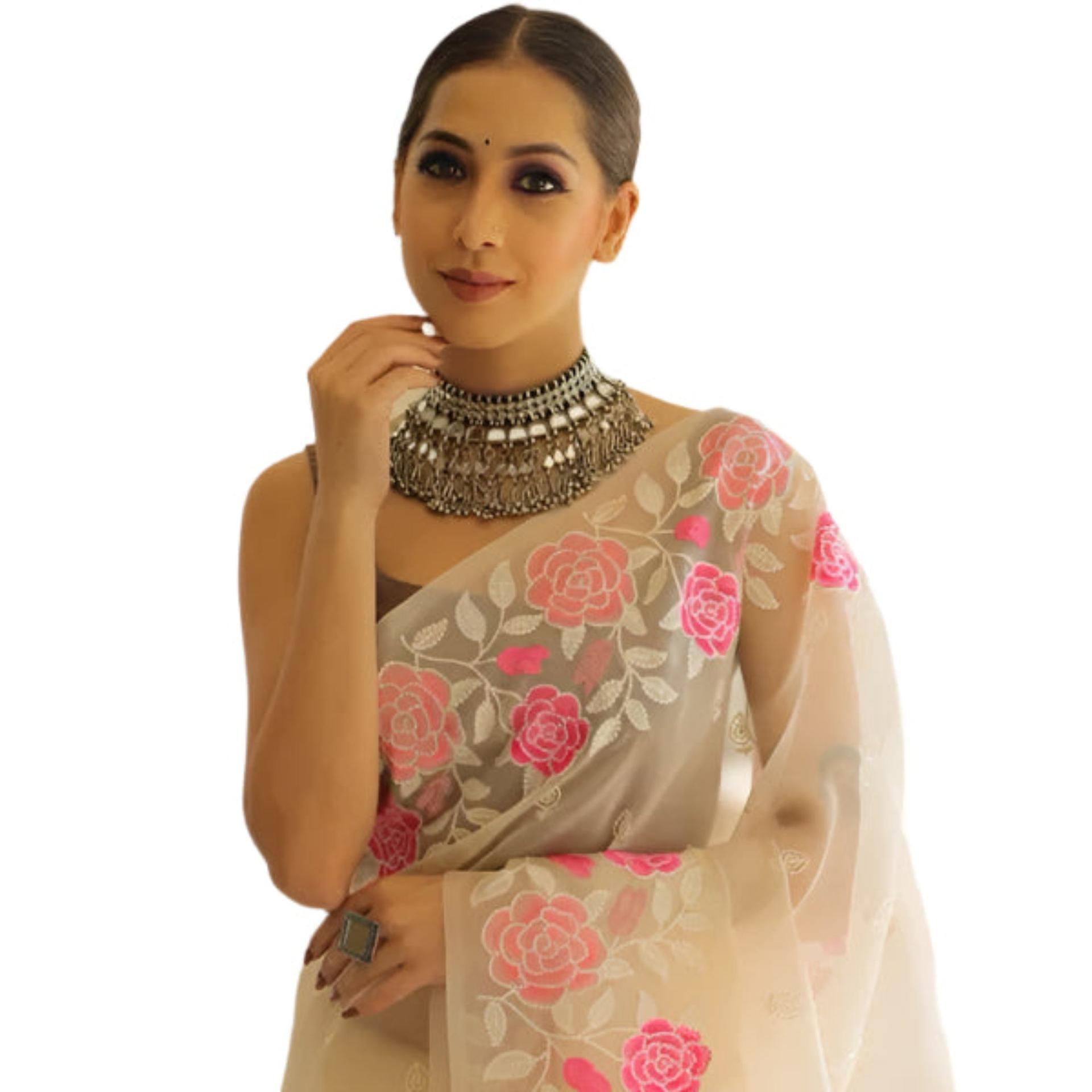 Soft Organza Silk With Multi Thread Designer
