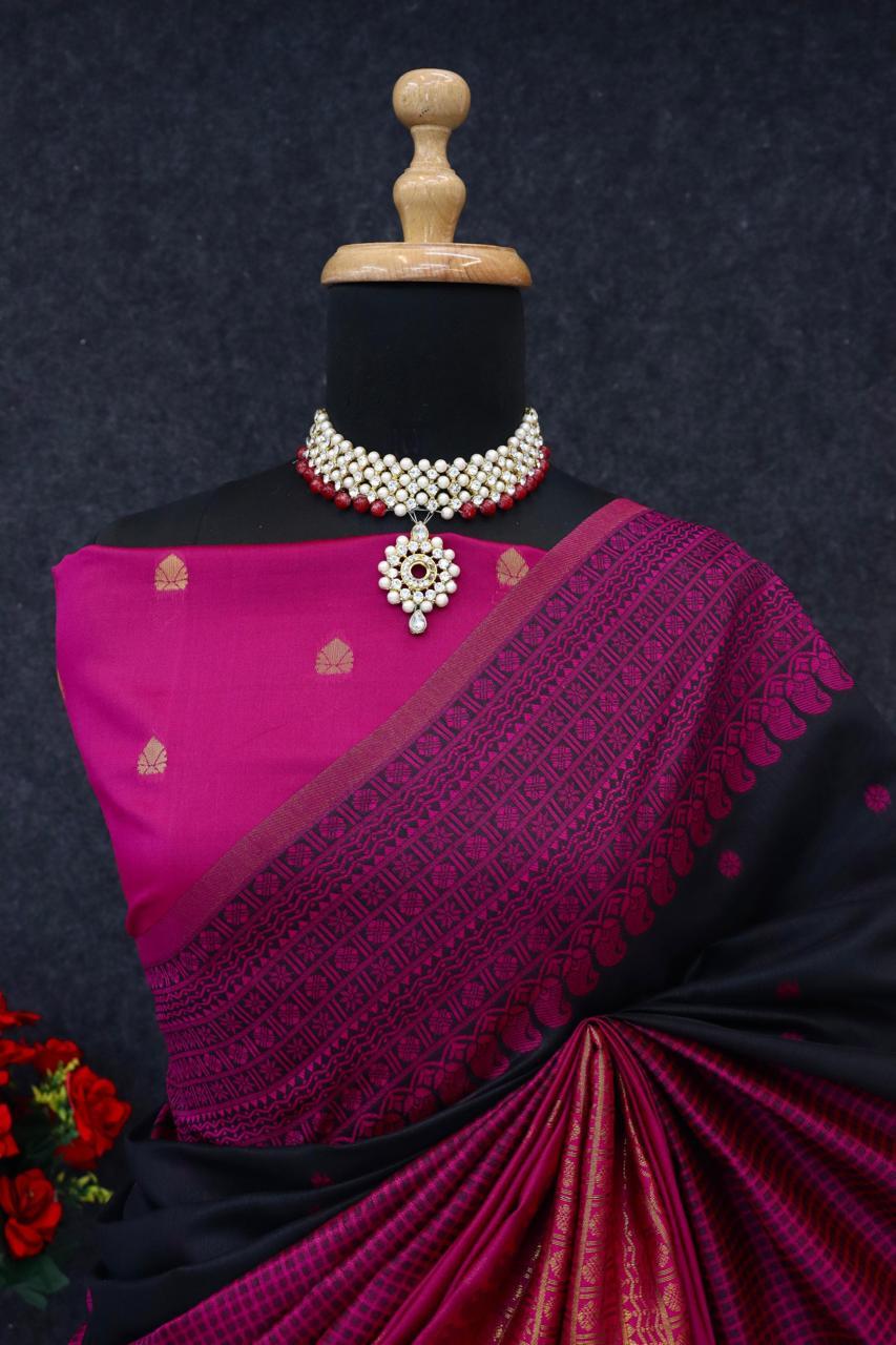 Kalyani Cotton With Gold Jari Silk Saree - Image 5