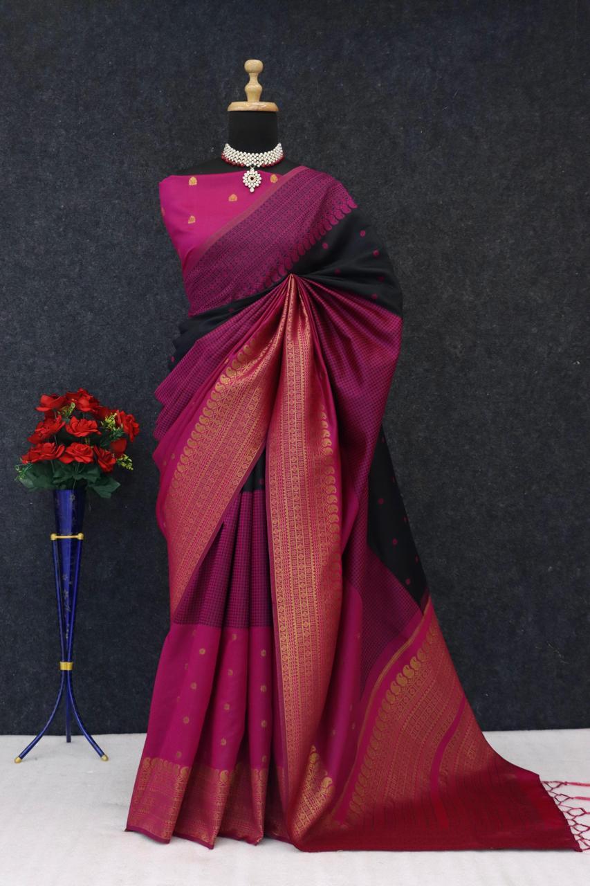 Kalyani Cotton With Gold Jari Silk Saree - Image 23