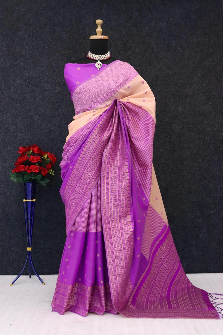 Kalyani Cotton With Gold Jari Silk Saree - Image 21