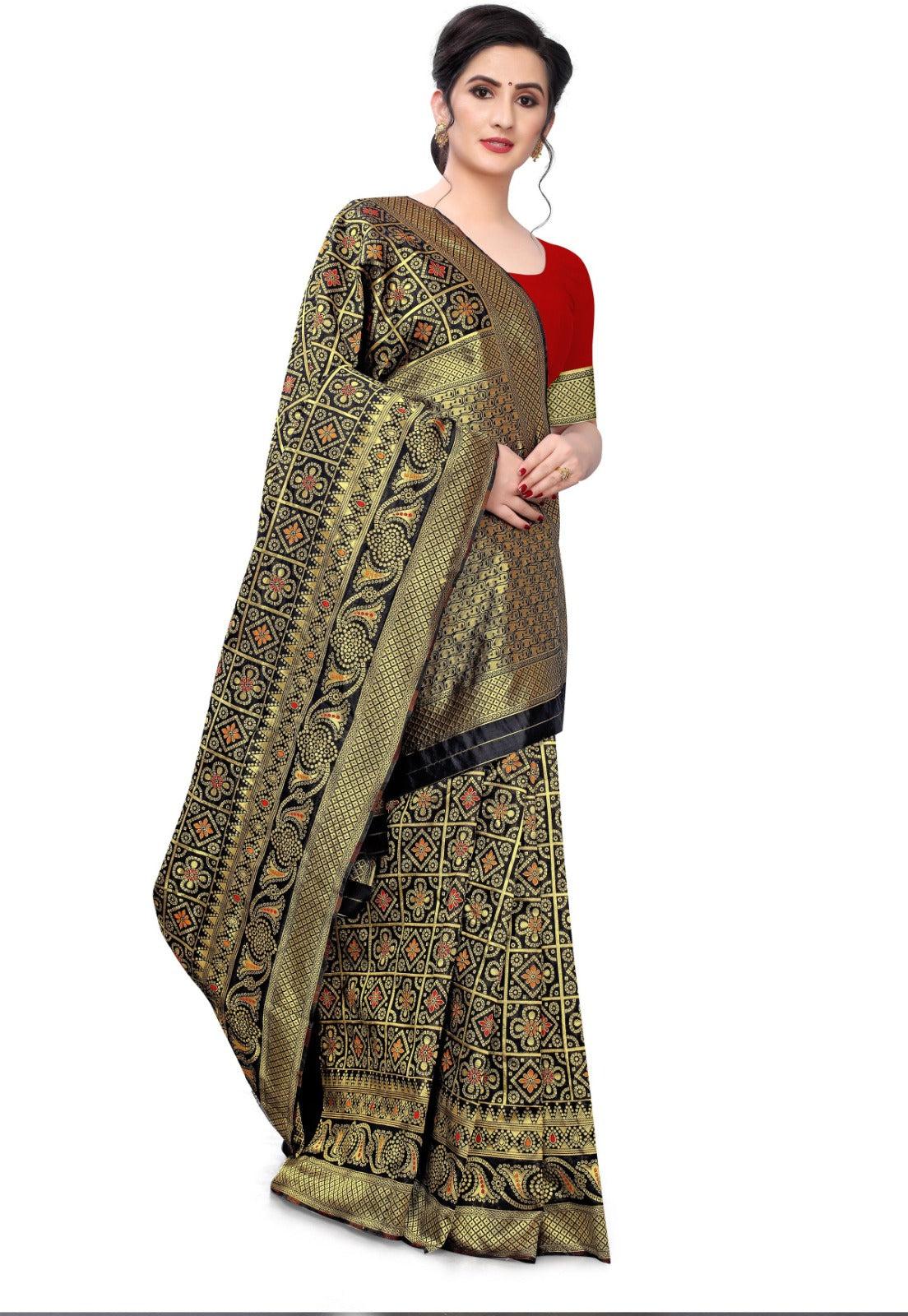 Woven Bollywood Cotton Silk Saree* - Image 3