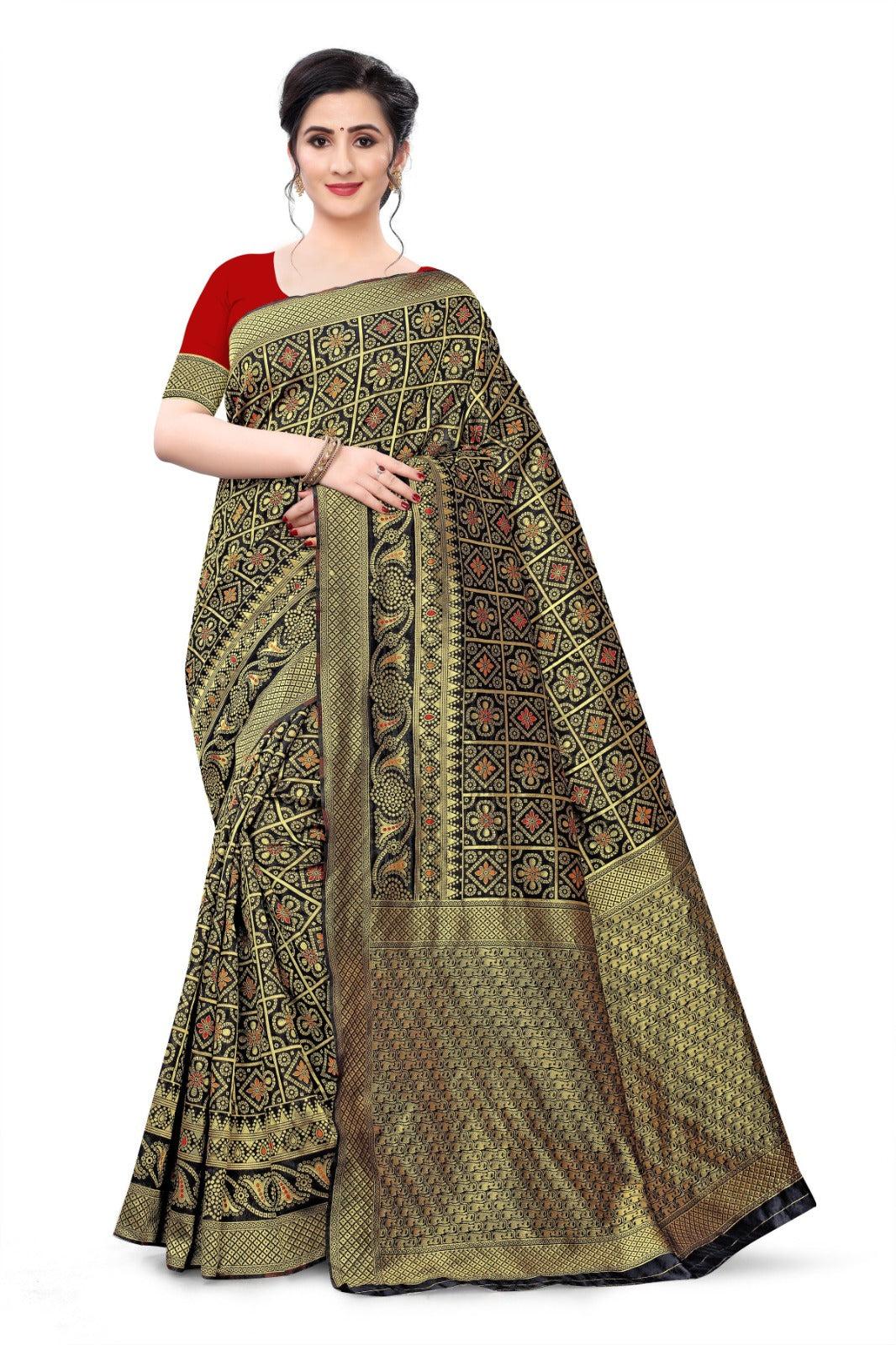 Woven Bollywood Cotton Silk Saree* - Image 2