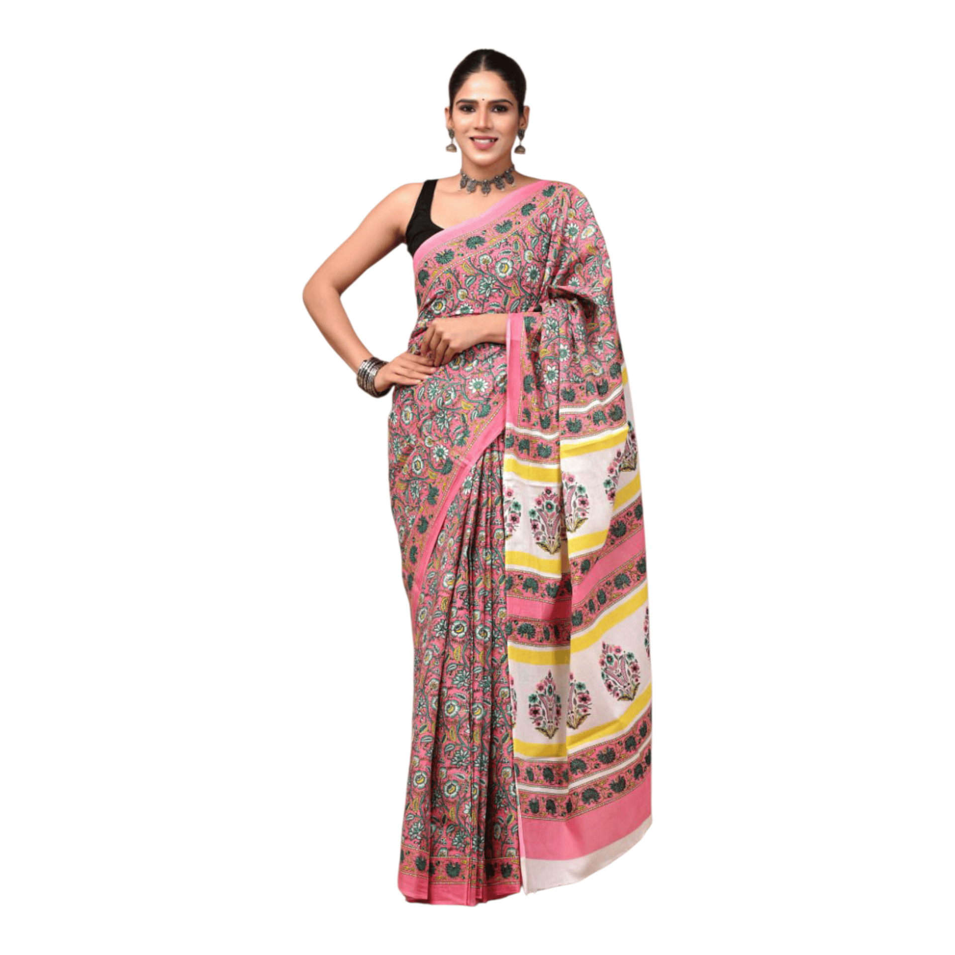 Cotton Mulmul Sarees With Blouse Piece - Image 36