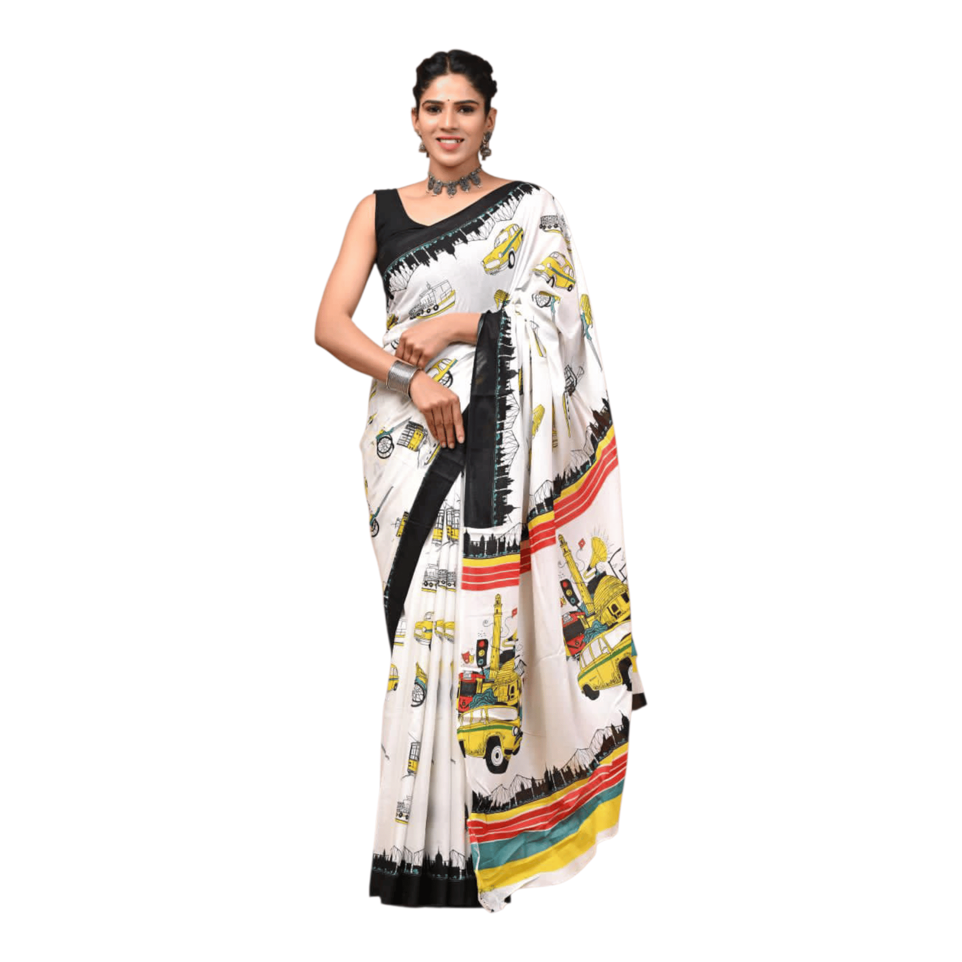 Cotton Mulmul Sarees With Blouse Piece - Image 35