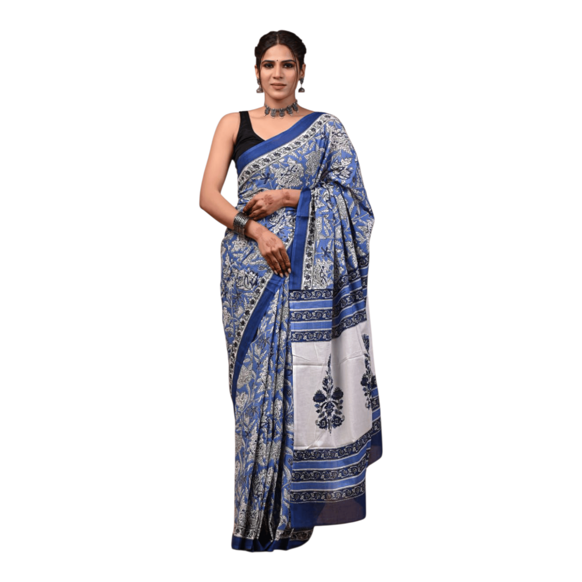 Cotton Mulmul Sarees With Blouse Piece - Image 34