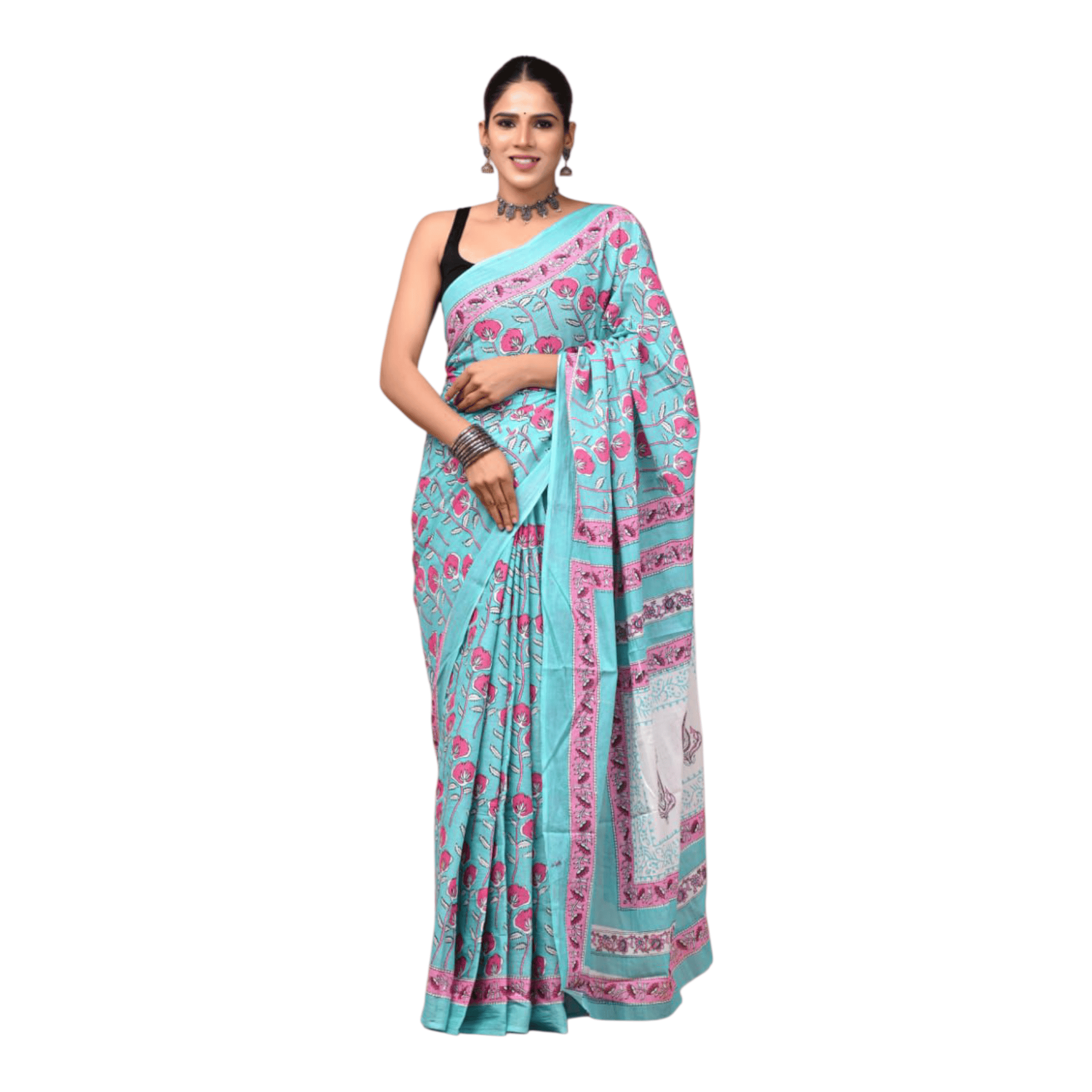 Cotton Mulmul Sarees With Blouse Piece - Image 33