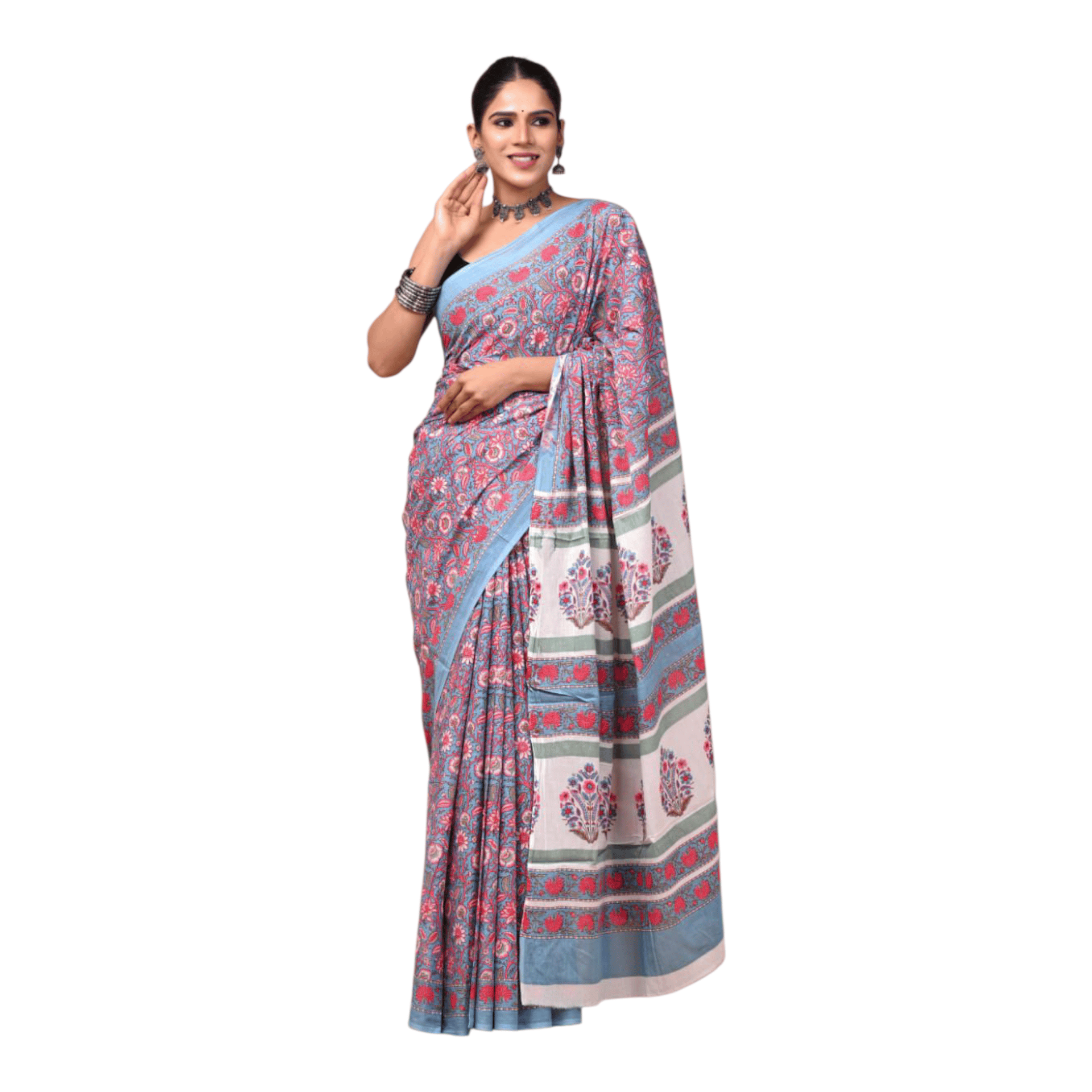 Cotton Mulmul Sarees With Blouse Piece - Image 27