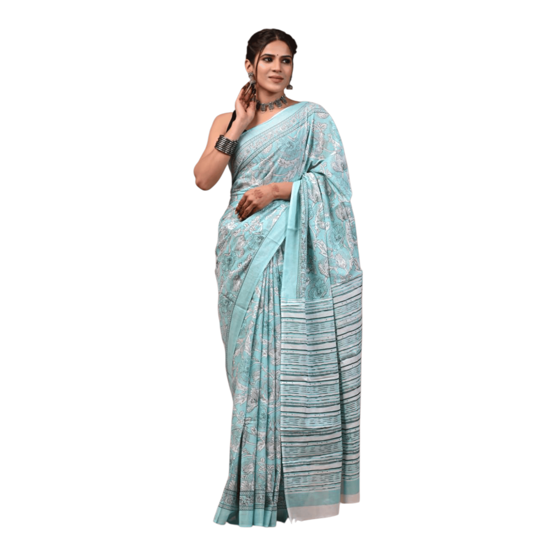 Cotton Mulmul Sarees With Blouse Piece - Image 29