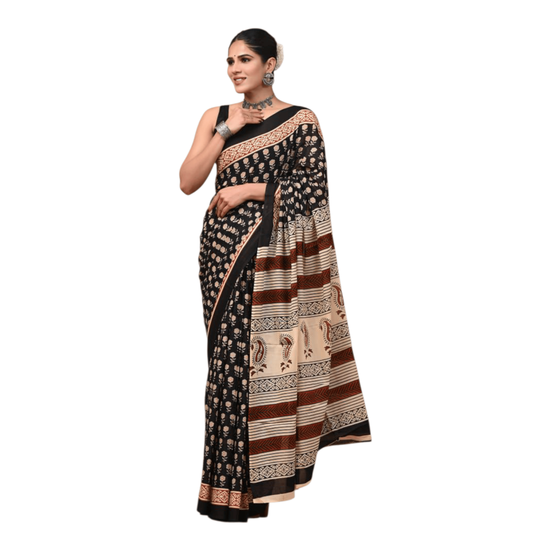Cotton Mulmul Sarees With Blouse Piece - Image 17