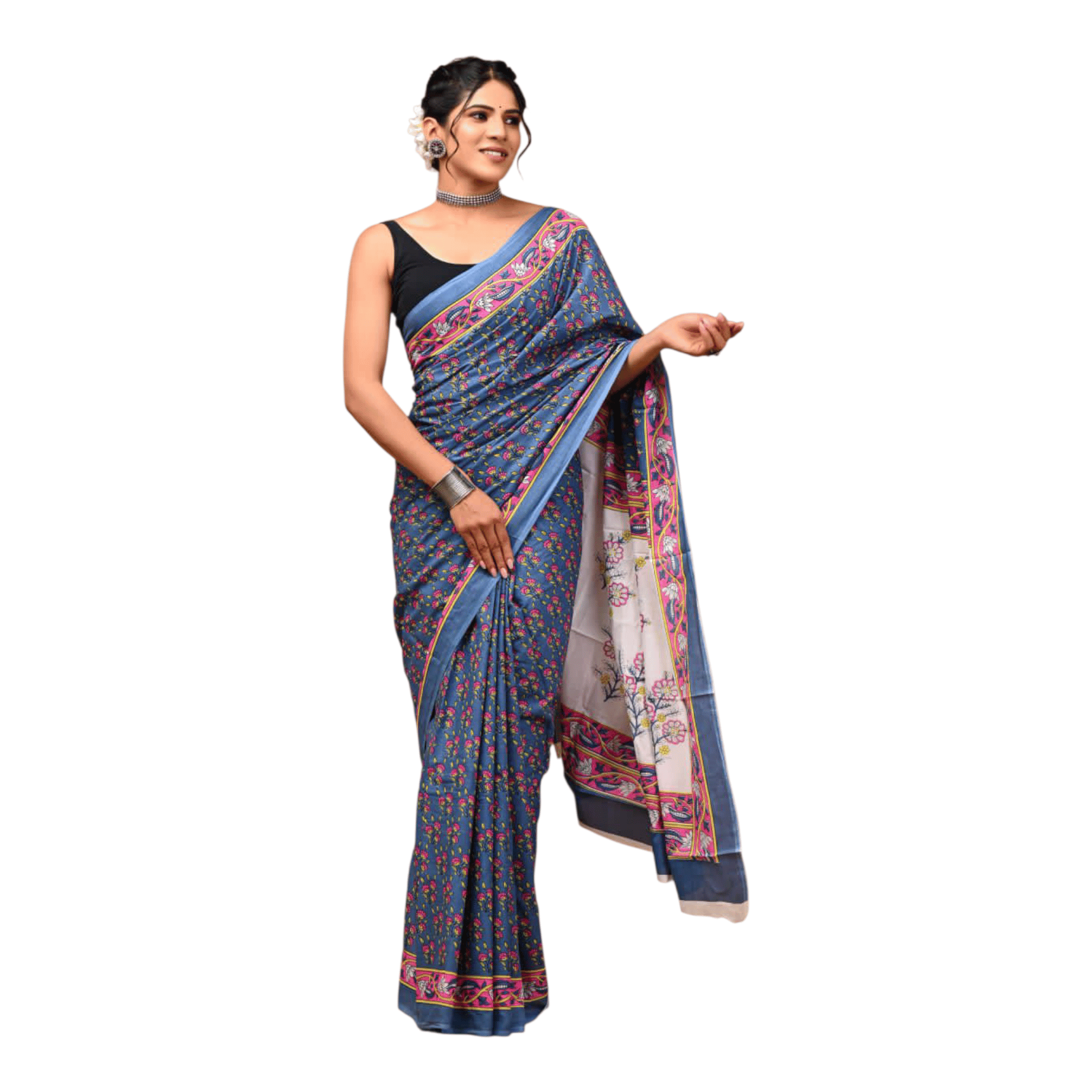 Cotton Mulmul Sarees With Blouse Piece - Image 25