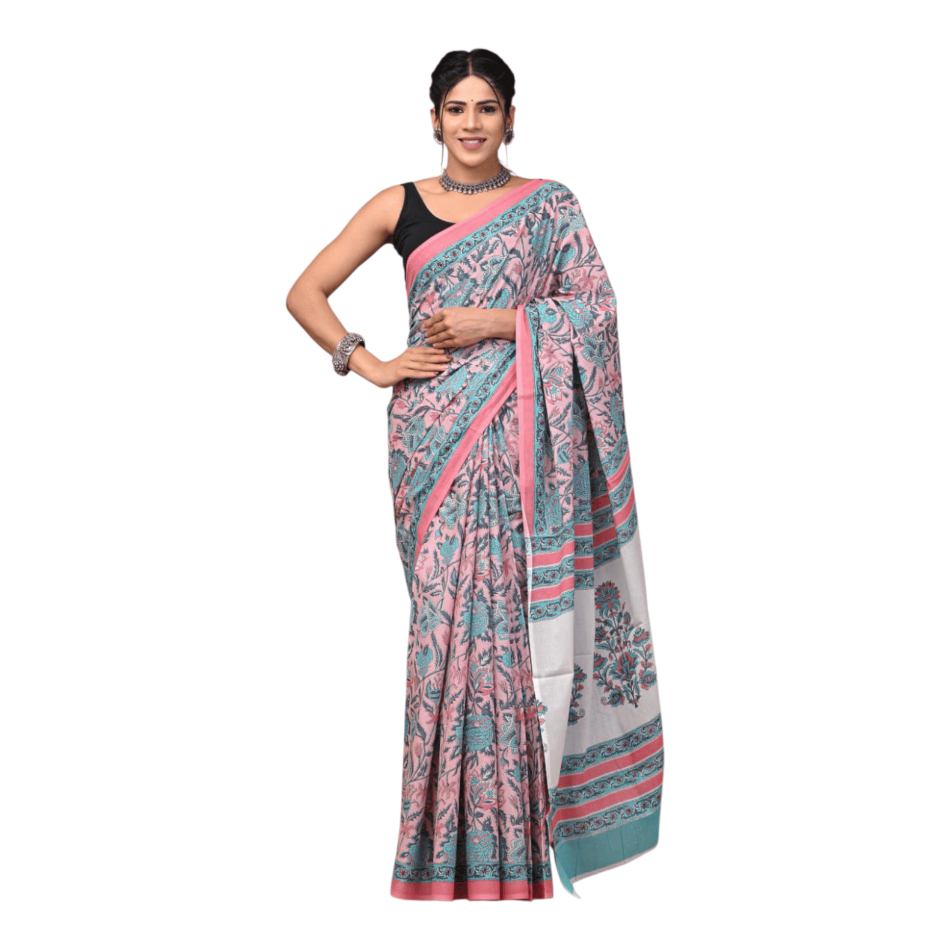 Cotton Mulmul Sarees With Blouse Piece - Image 23