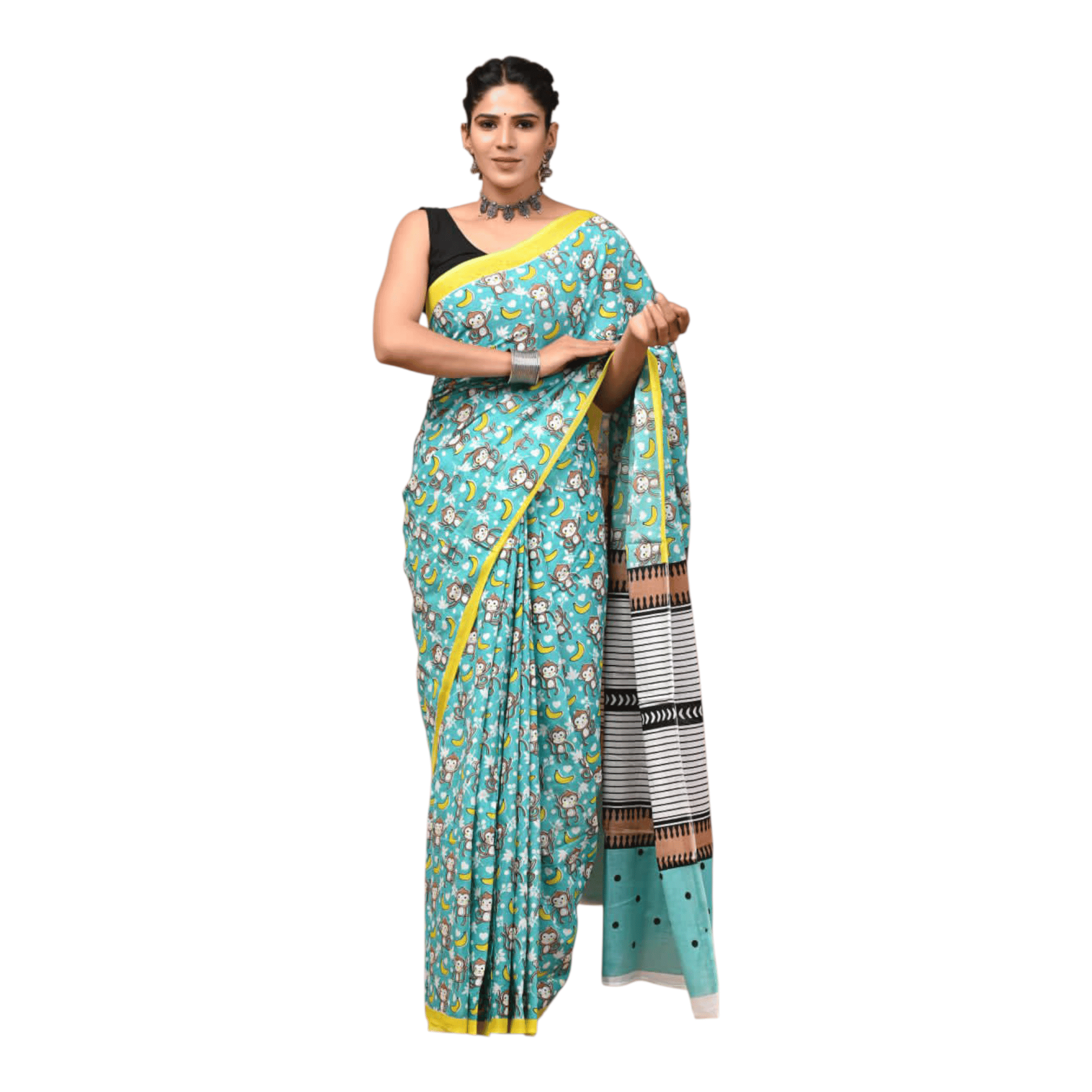 Cotton Mulmul Sarees With Blouse Piece - Image 18