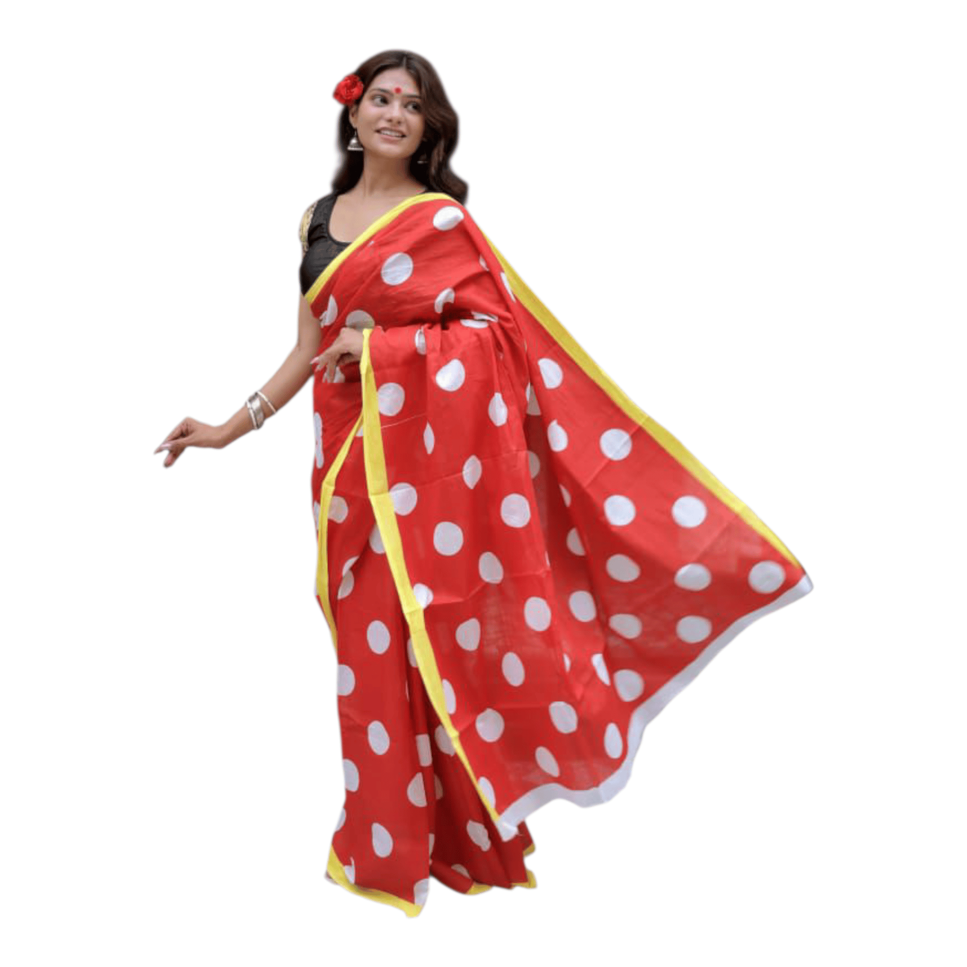 Cotton Mulmul Sarees With Blouse Piece - Image 44
