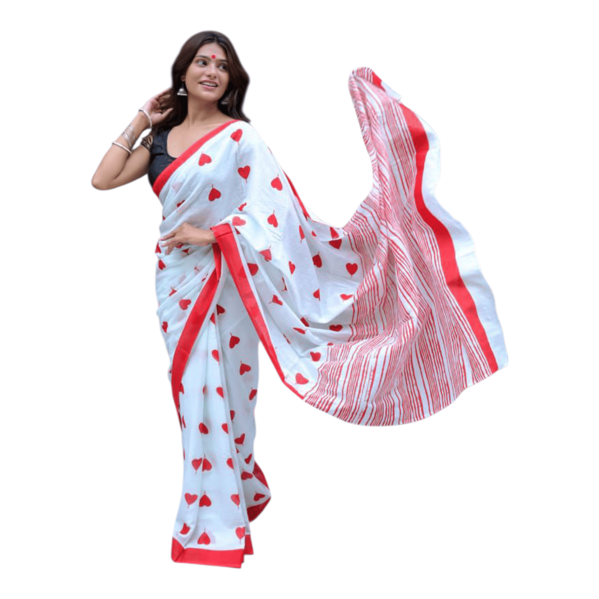 Cotton Mulmul Sarees With Blouse Piece - Image 42